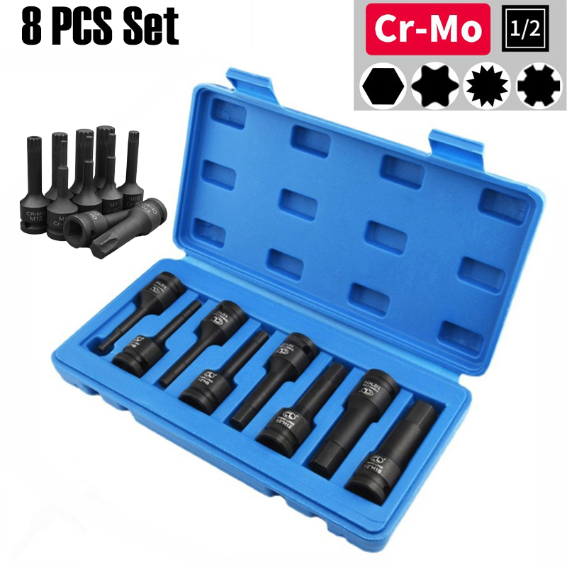 Hand Tools Maintenance Workshop - 1/2 소켓 렌치 8개 세트 육각