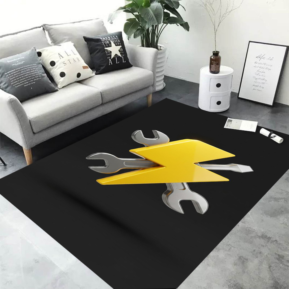 Workshop Tools Logo - 정비사 렌치 기어 프린트 아레아 러그