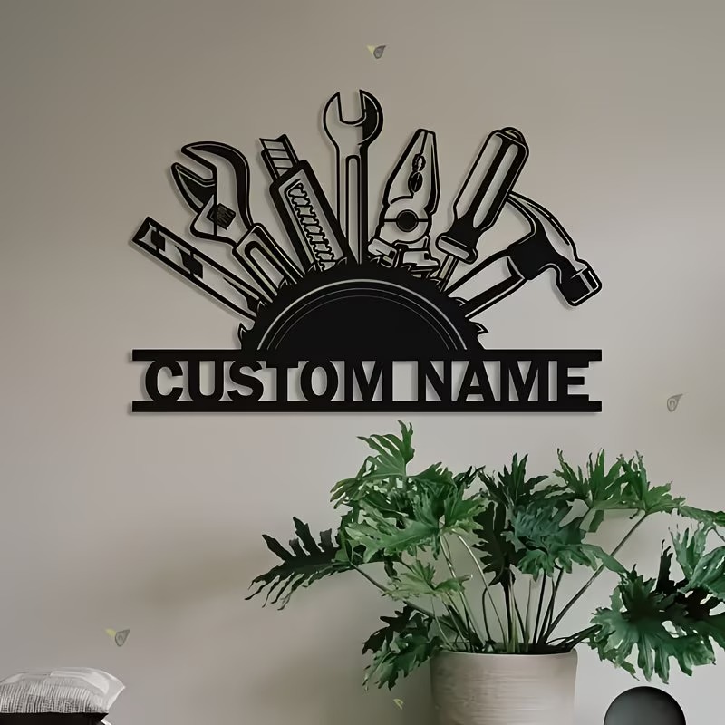Workshop Tools And Names - 맞춤형 금속 공구 벽 장식 -