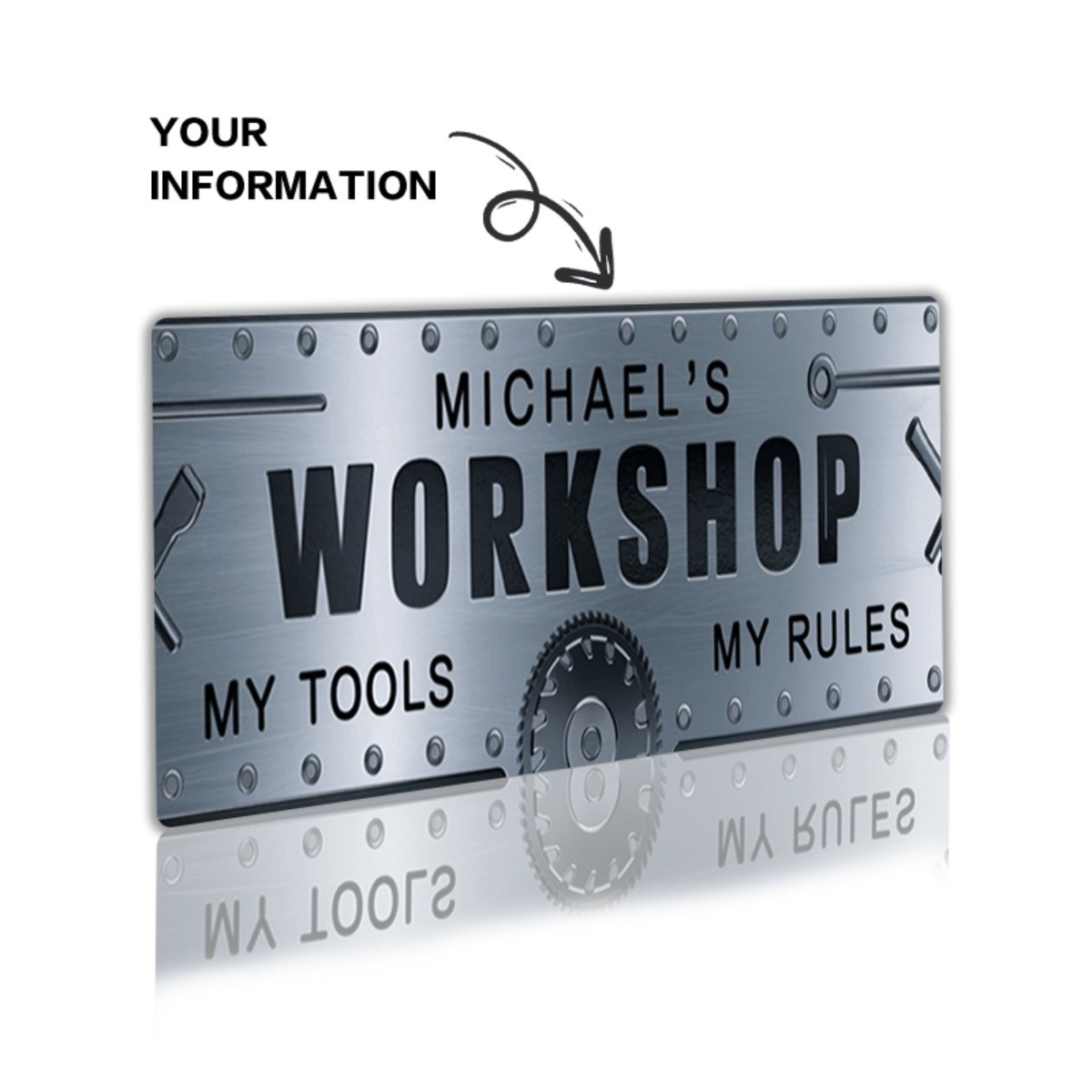 개인 맞춤형 이름 워크샵 알루미늄 사인 6x12인치 - - Workshop Tools And Names 리뷰 및 가격