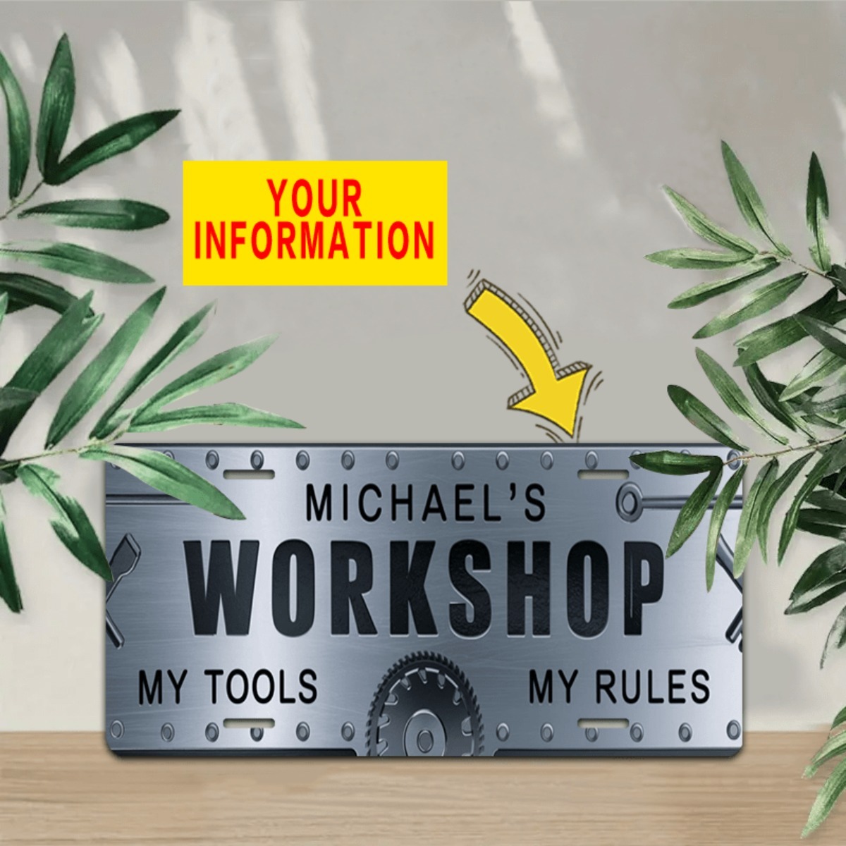 개인 맞춤형 이름 워크샵 알루미늄 사인 6x12인치 - - Workshop Tools And Names 리뷰 및 가격