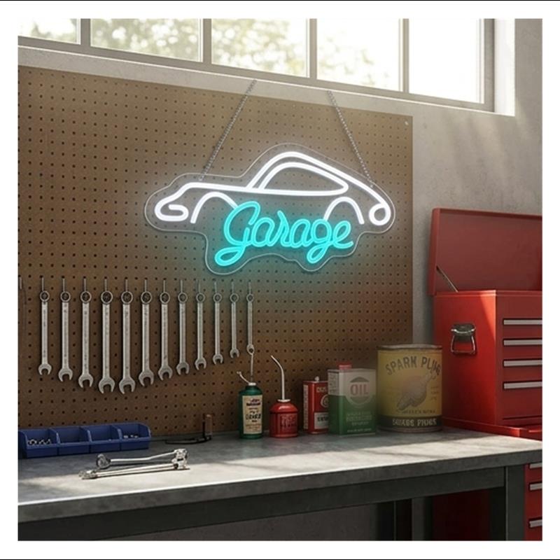 차고 네온 사인 LED 조명 디밍 가능 자동차 렌치 수 - Workshop Tools Wallpaper 리뷰 및 가격