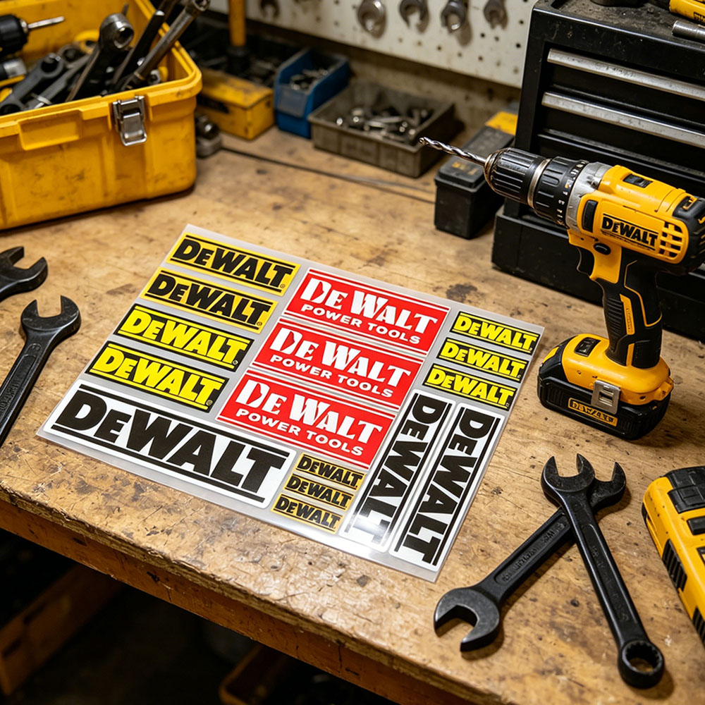 DeWalt 로고 비닐 반사 스티커 전동 공구 상자 용 - Workshop Tools Logo 리뷰 및 가격